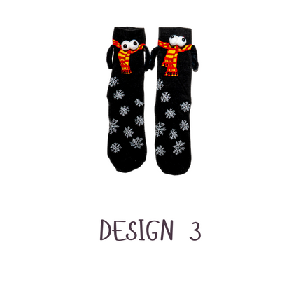 Funny 3D Magnetic Christmas Crew Socks – 1 Pair, One Size (Adults)