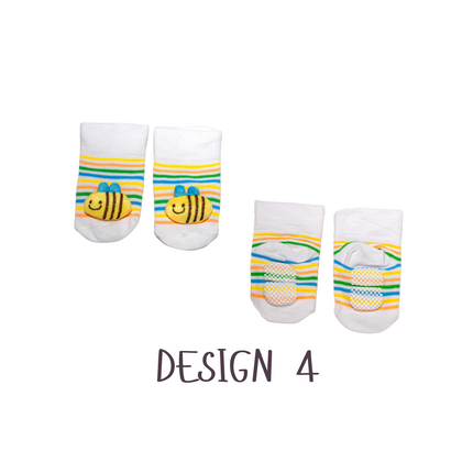 Baby Anti-Slip Cartoon Socks (Assorted Designs) – 1 Pair, 0-12 Months
