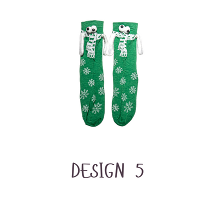Funny 3D Magnetic Christmas Crew Socks – 1 Pair, One Size (Adults)