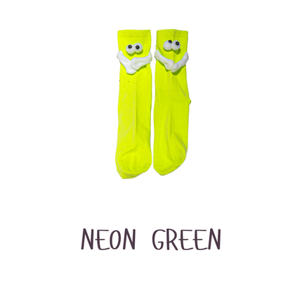 Cute 3D Magnetic Cartoon Crew Socks – 1 Pair, One Size (Adults)