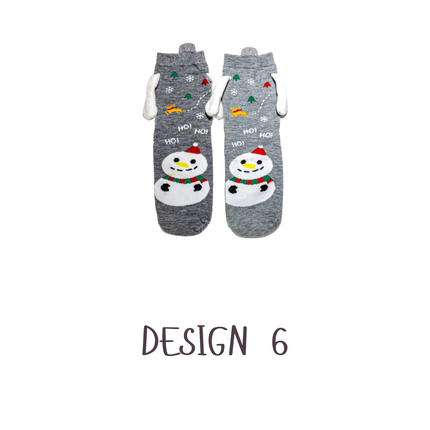 Funny 3D Magnetic Christmas Crew Socks – 1 Pair, One Size (Adults)