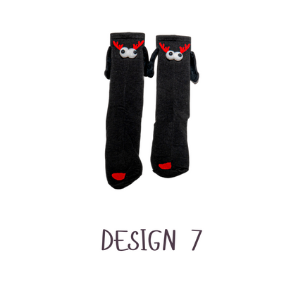 Funny 3D Magnetic Christmas Crew Socks – 1 Pair, One Size (Adults)