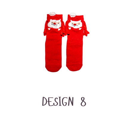 Funny 3D Magnetic Christmas Crew Socks – 1 Pair, One Size (Adults)