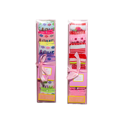 Baby Socks Gift Set (Girls’ Designs) – 7 Pairs, 0–12 Months