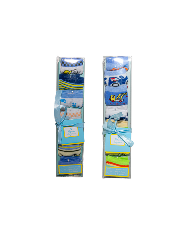 Baby Socks Gift Set (Boys’ Designs) – 7 Pairs, 0–12 Months
