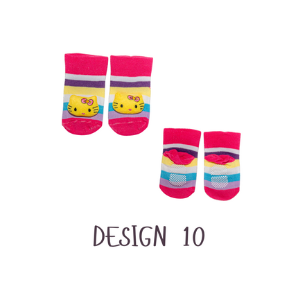 Baby Anti-Slip Cartoon Socks (Assorted Designs) – 1 Pair, 0-12 Months