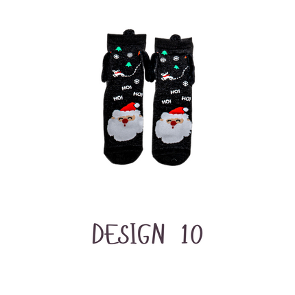 Funny 3D Magnetic Christmas Crew Socks – 1 Pair, One Size (Adults)
