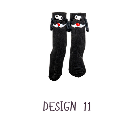 Funny 3D Magnetic Christmas Crew Socks – 1 Pair, One Size (Adults)