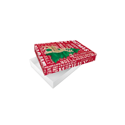 Christmas Gift Box – Red Letter Tree Design, 14.75” x 10” x 2.25”