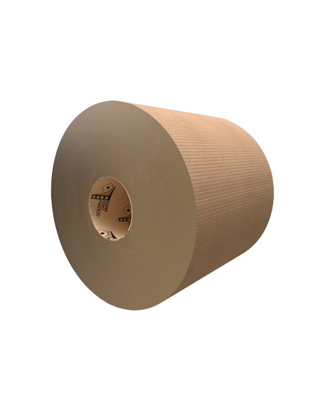 Golden Gate 800N 1-Ply Natural Hardwound Roll Towel – 6 Rolls | 800 ft Each