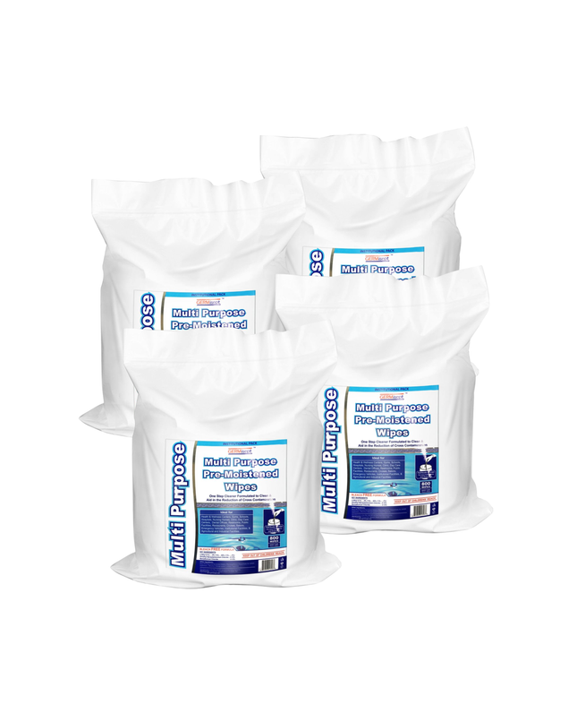 Germisept Multi-Purpose Cleaning Wipes – 6 x 8 in, 4 Rolls | 800 Wipes Each