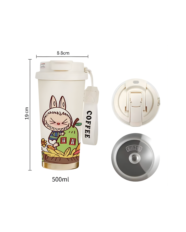 Labubu Dupe Stainless Steel Coffee Tumbler – 17oz | 500mL