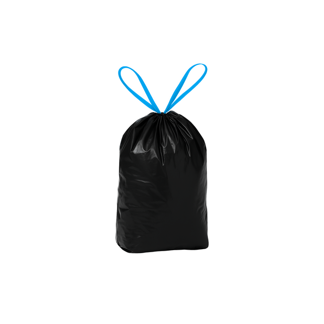 4 Gallon Drawstring Trash Bags Black – 50 pcs, 17 x 18 in