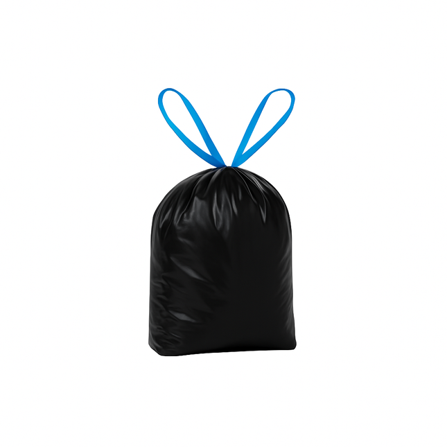 4 Gallon Drawstring Trash Bags Black – 50 pcs, 17 x 18 in