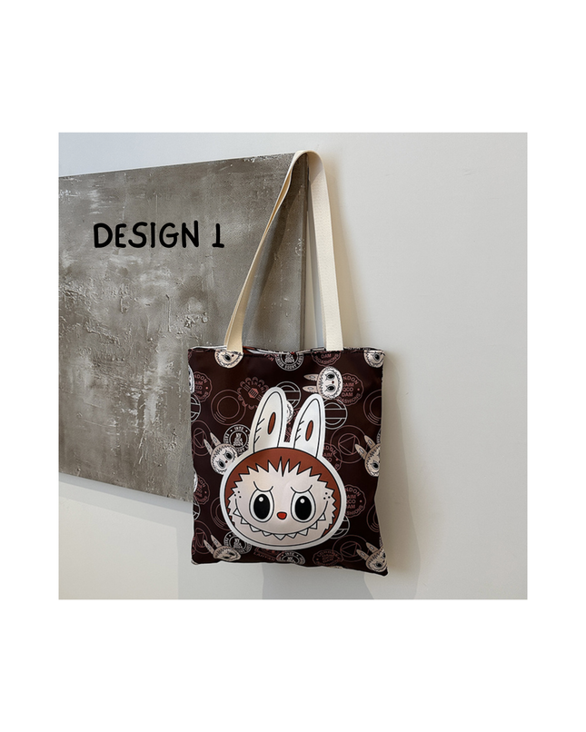 Labubu Canvas Tote Bag – 12.75 x 14.75 in