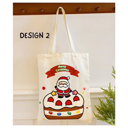 Christmas Canvas Tote Bag – 1pc, 30.8 x 60 cm