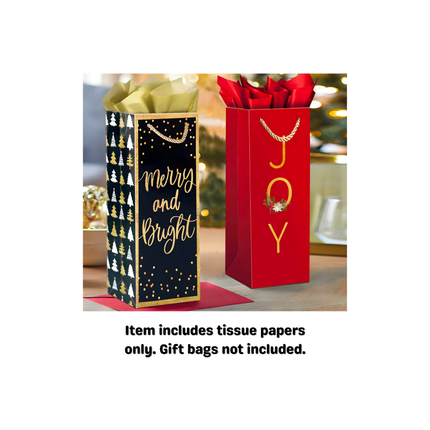 Gift Wrapping Tissue Paper – 12 Sheets, Various Colors