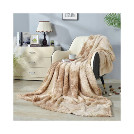 DECOSY Ultra Soft Faux Fur Throw Blanket – Beige, 88 x 90 in