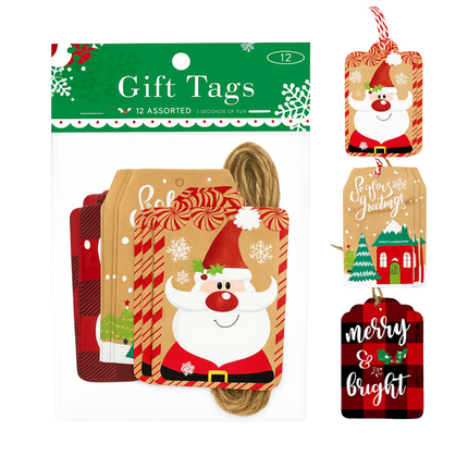 Christmas Kraft Gift Tags – Set of 12