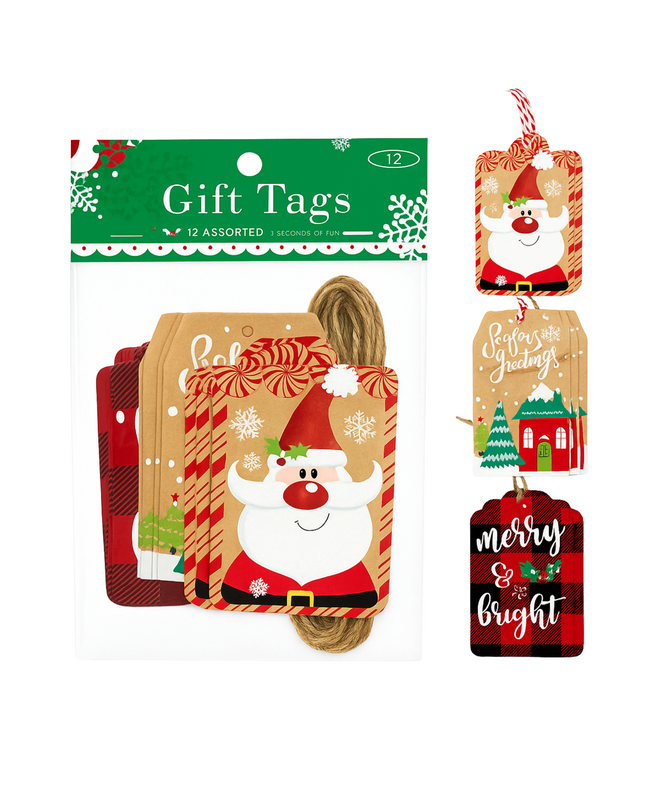 Christmas Kraft Gift Tags – Set of 12