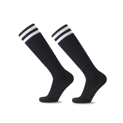 Knee-High Sports Socks – Breathable, Stretch Fit, Classic Stripe Design