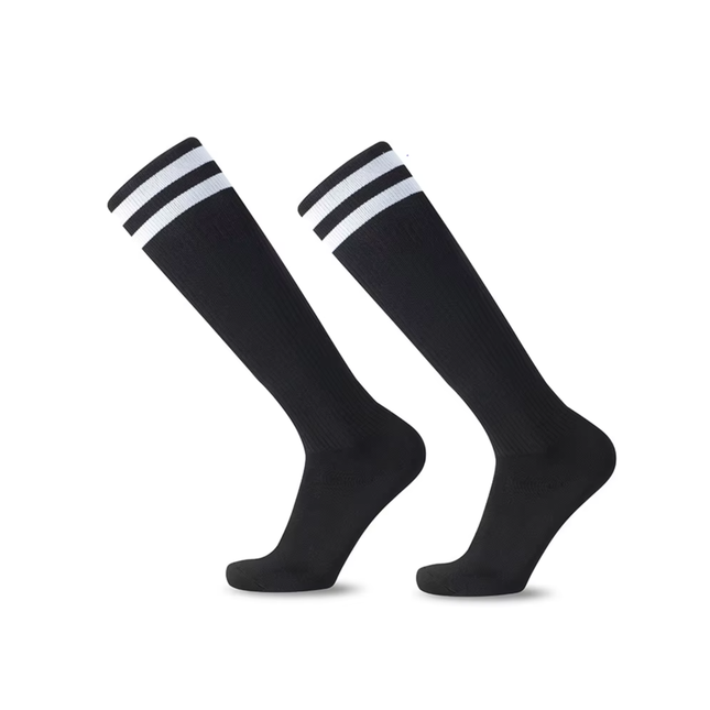Knee-High Sports Socks – Breathable, Stretch Fit, Classic Stripe Design