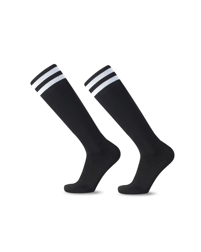 Knee-High Sports Socks – Breathable, Stretch Fit, Classic Stripe Design
