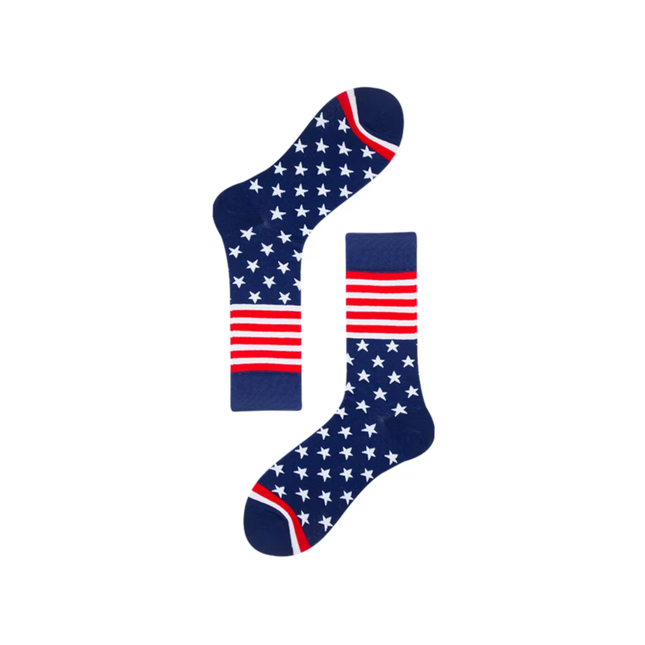 USA Inspired Stars & Stripes Crew Socks – Casual Style