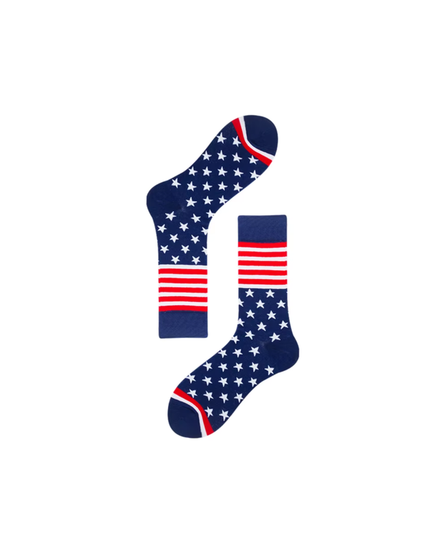 USA Inspired Stars & Stripes Crew Socks – Casual Style