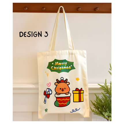 Christmas Canvas Tote Bag – 1pc, 30.8 x 60 cm