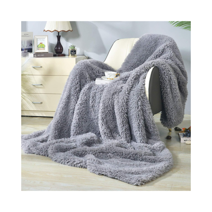 DECOSY Shaggy Long Faux Fur Throw Blanket – 88 x 90 in