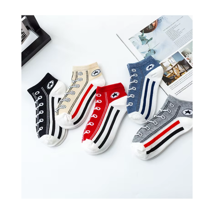 Converse-Inspired Sneaker Design Ankle Socks – Low-Cut Casual Style