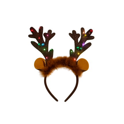 Christmas Reindeer Headband – Light-Up Antlers