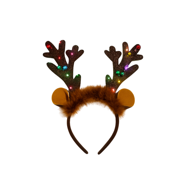 Christmas Reindeer Headband – Light-Up Antlers