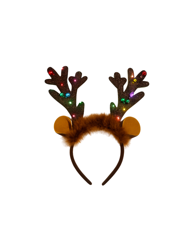 Christmas Reindeer Headband – Light-Up Antlers