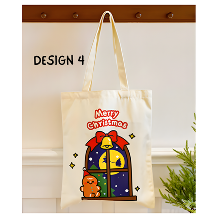 Christmas Canvas Tote Bag – 1pc, 30.8 x 60 cm
