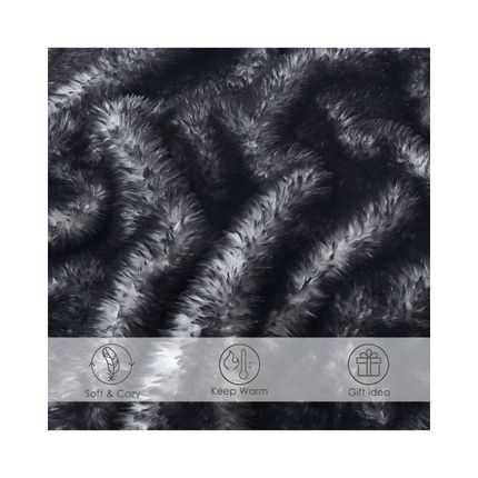 DECOSY Luxury Faux Fur Throw Blanket – Silver Gray, 88 x 90 in