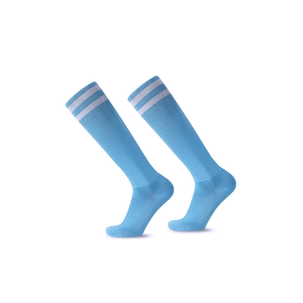 Knee-High Sports Socks – Breathable, Stretch Fit, Classic Stripe Design