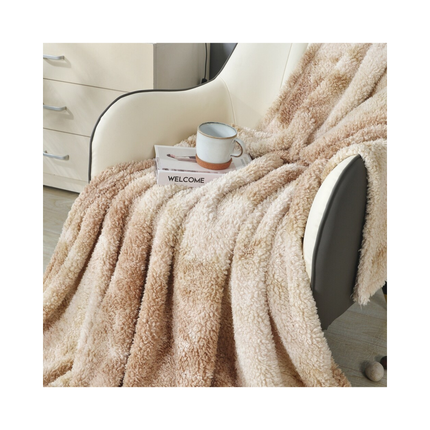 DECOSY Ultra Soft Faux Fur Throw Blanket – Beige, 88 x 90 in