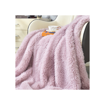 DECOSY Shaggy Long Faux Fur Throw Blanket – 88 x 90 in