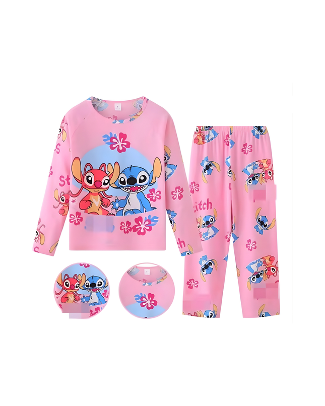 Kids Cartoon Pajama Set – Long Sleeve Top + Pants, Sizes 16 & 18, 9–12 Years Old