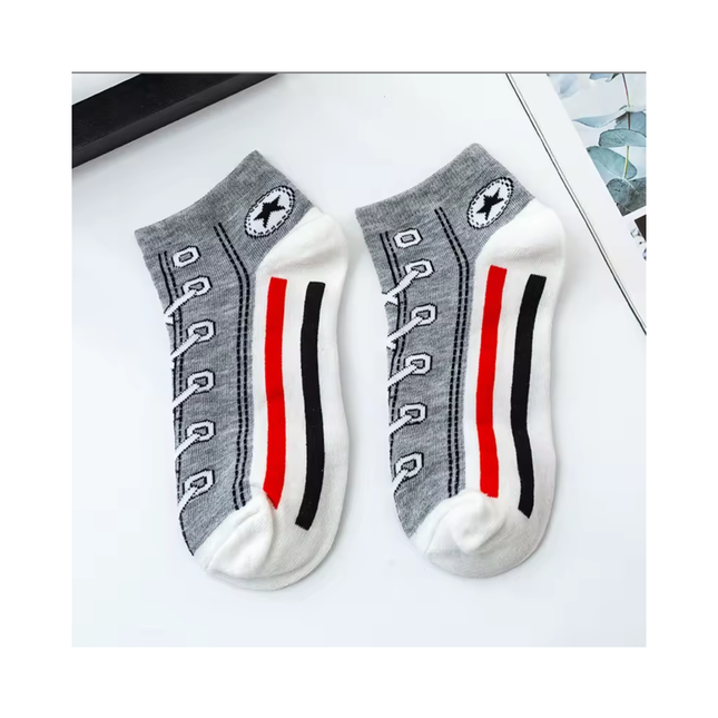 Converse-Inspired Sneaker Design Ankle Socks – Low-Cut Casual Style