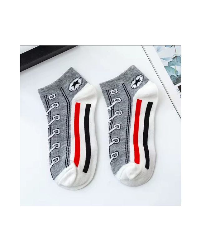 Converse-Inspired Sneaker Design Ankle Socks – Low-Cut Casual Style