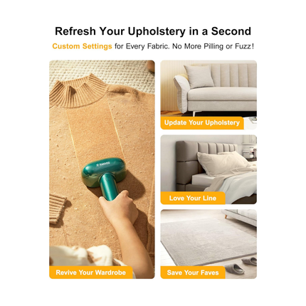 RANVOO Dual Head Fabric Shaver – Rechargeable Lint Remover for Clothes & Upholstery