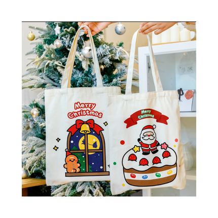 Christmas Canvas Tote Bag – 1pc, 30.8 x 60 cm