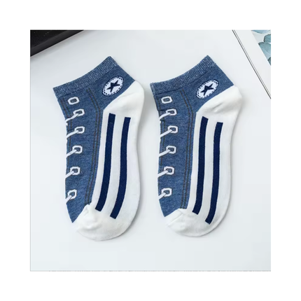 Converse-Inspired Sneaker Design Ankle Socks – Low-Cut Casual Style