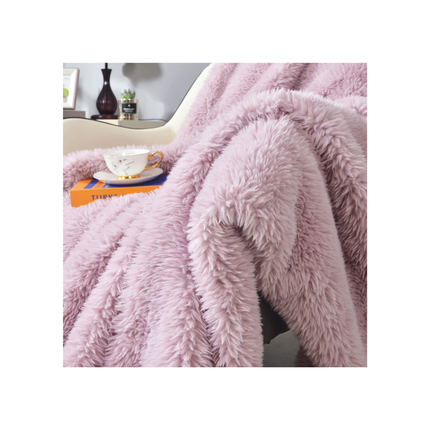 DECOSY Shaggy Long Faux Fur Throw Blanket – 88 x 90 in