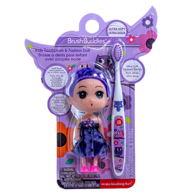 Brush Buddies Kids Toothbrush & Fashion Doll – Purple
