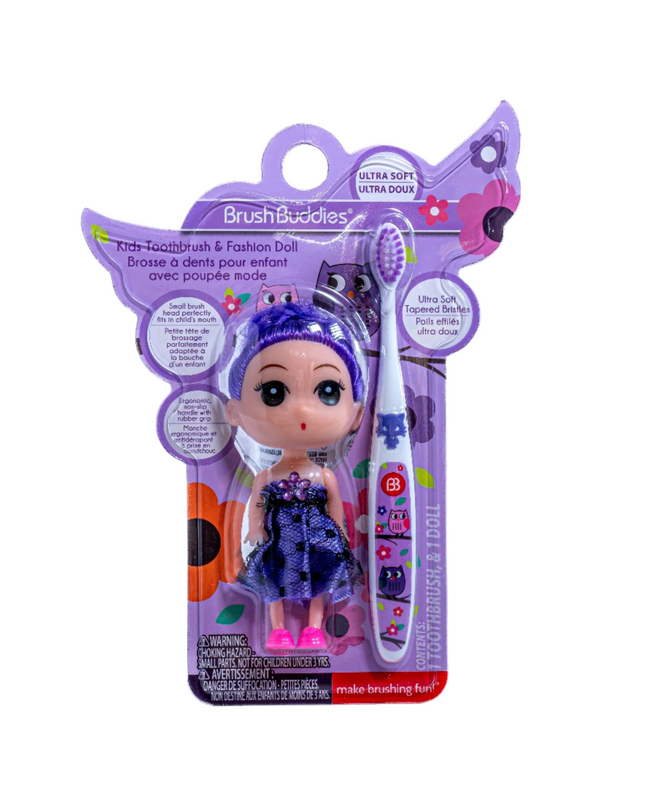 Brush Buddies Kids Toothbrush & Fashion Doll – Purple