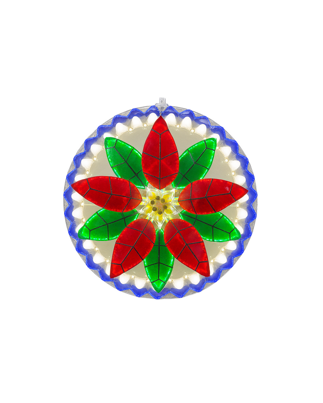 Christmas Lantern “Poinsettia” Design – 30 inches